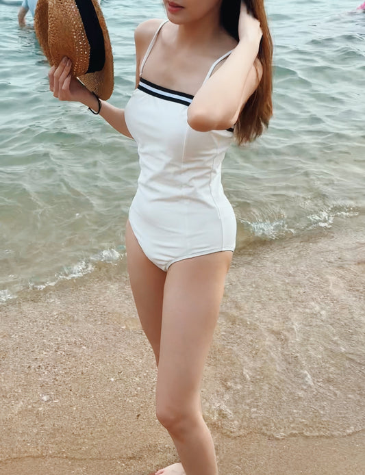 minimalist strapless one-piece swimsuit